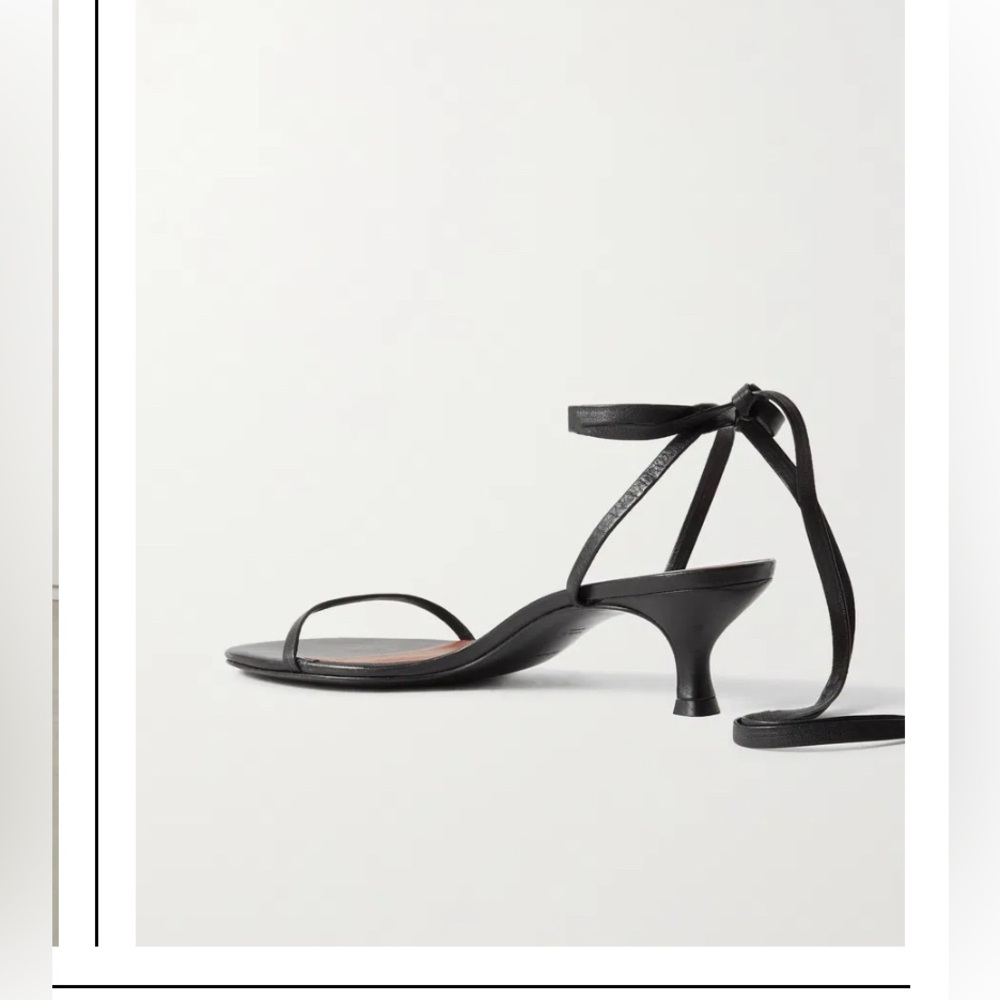 Reformation Black Strappy Kitten Heel Sandals